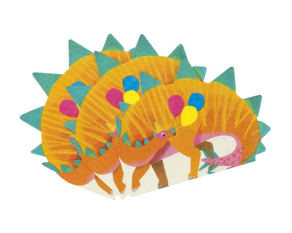 Салфетки в форме динозавра "Dino Party" 16 шт.