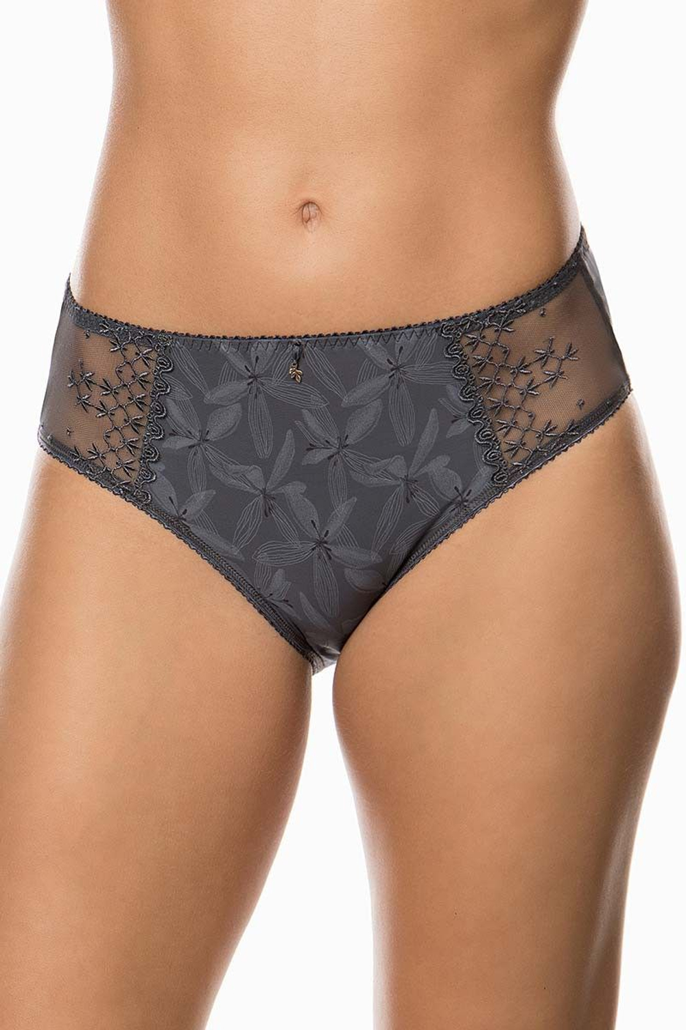 Трусы-макси Eva с нежным цветочным принтом (Размер: 50) (Цвет: темно-серый)