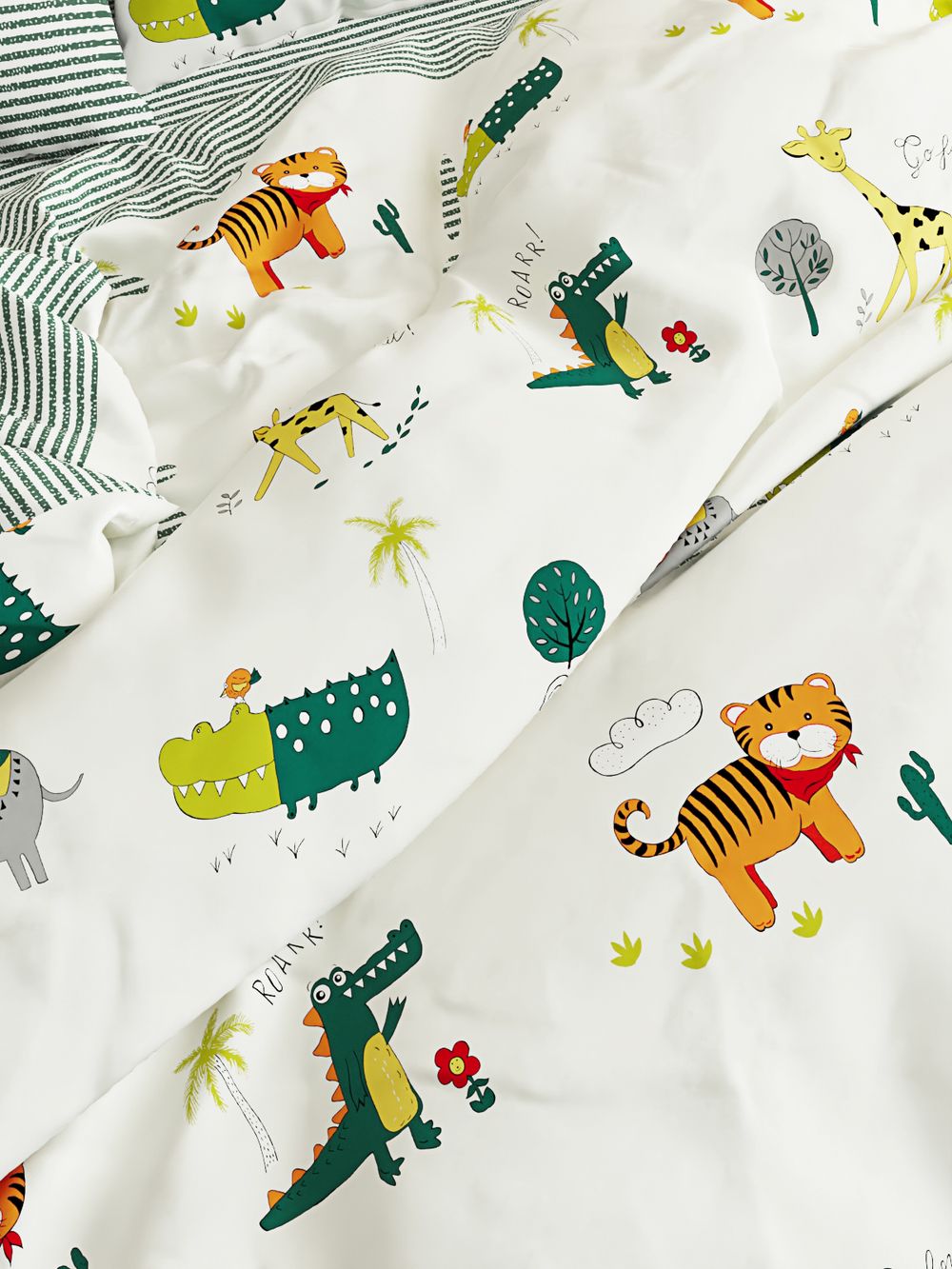 Постельное белье перкаль Сказка "Корней/Корней (компаньон)" 2-спальное Наволочка 50х70 см 2 шт Простынь 240x215 см Пододеяльник 175x215 см