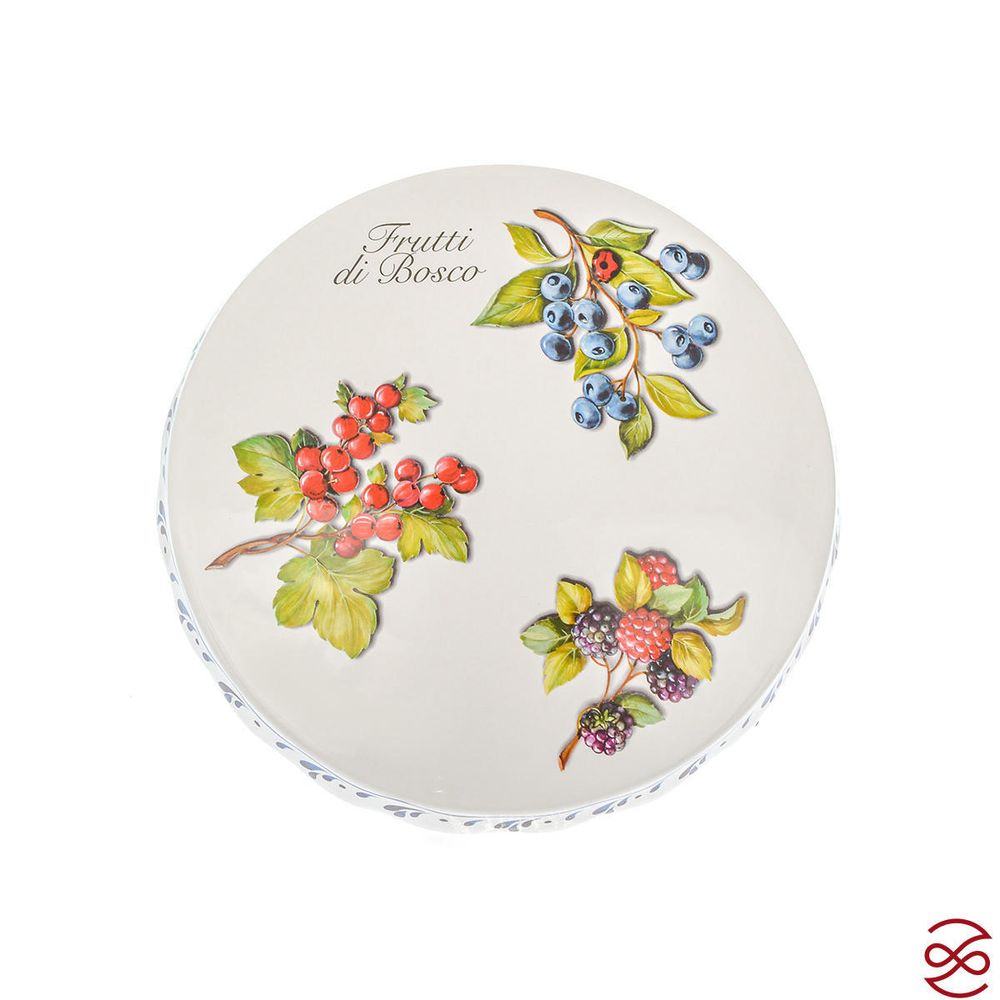 Блюдо для торта на ножке NUOVA CER Лесные ягоды 32см