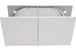 Розетка Systeme Electric ATLASDESIGN с заземлением двойная + рамка с крышкой шторки белая 35957