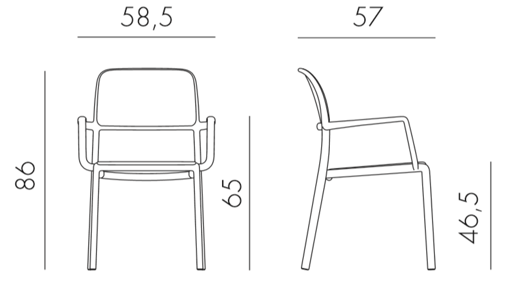 Кресло пластиковое Nardi Riva, антрацит
