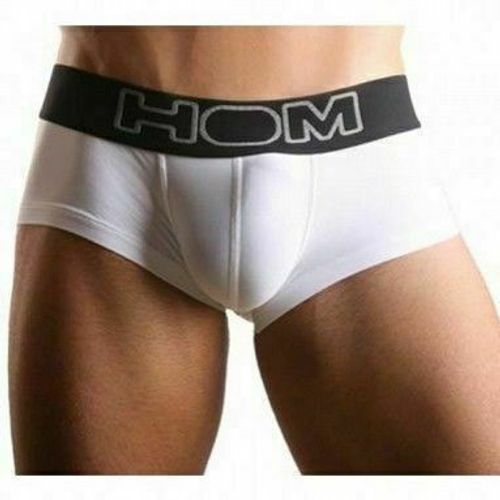 Мужские трусы хипсы белые с черной резинкой HOM Night Therapy Trunk White