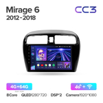 Teyes CC3 9" для Mitsubishi Mirage 6 2012-2018