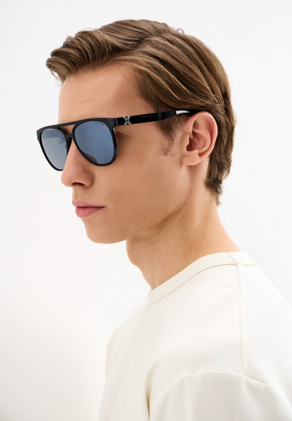 Спортивные очки HILX Valkyrie Shiny Solid Black / Black Mirror Polarized Lens