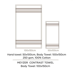 Полотенце 100х150 Hamam Meyzer Contrast с синим оливковое