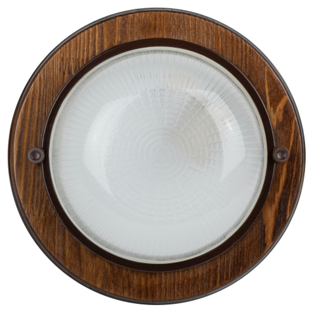 Светильник ЭРА НБО 03-60-021 Кантри дерево/стекло IP54 E27 max 60Вт D220 круглый орех