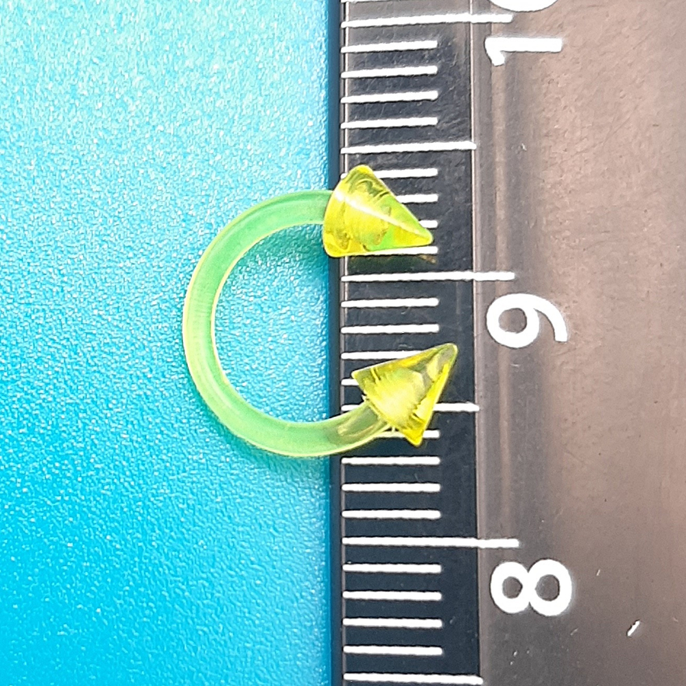 Микроциркуляр 8 мм с конусами 3 мм для пирсинга, толщина 1,2 мм. Яркий акрил