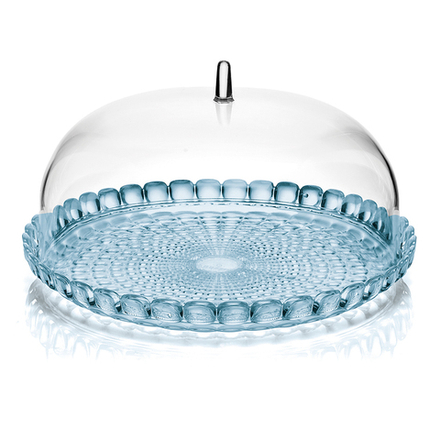 Блюдо сервировочное с крышкой tiffany, ?30 см, голубое