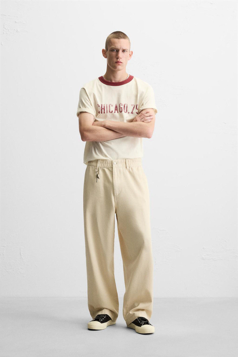 Брюки relaxed fit из рельефной ткани
