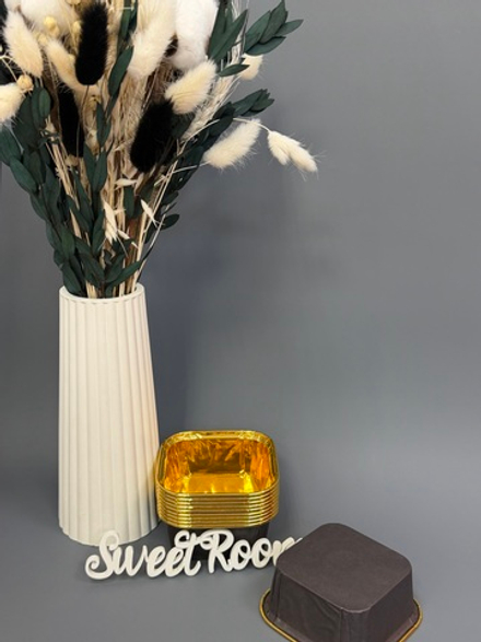 Капсула усил квадрат  65х65х35 черный/золото 10шт