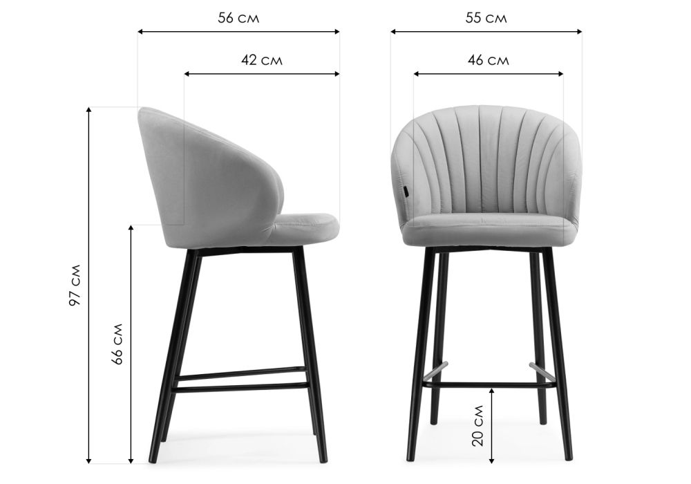 Полубарный стул Бэнбу velutto 49 / белый