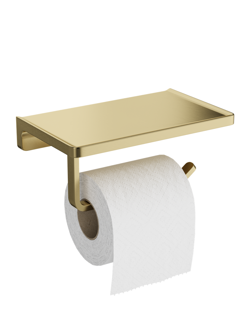 Держатель для туалетной бумаги STWORKI Эстерсунд S31345GM настенный, матовое золото, с полкой