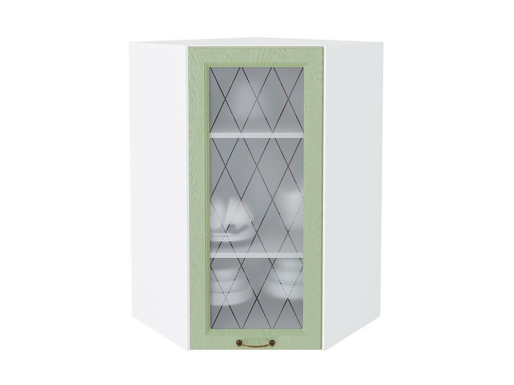 Шкаф верхний угловой остекленный Ницца