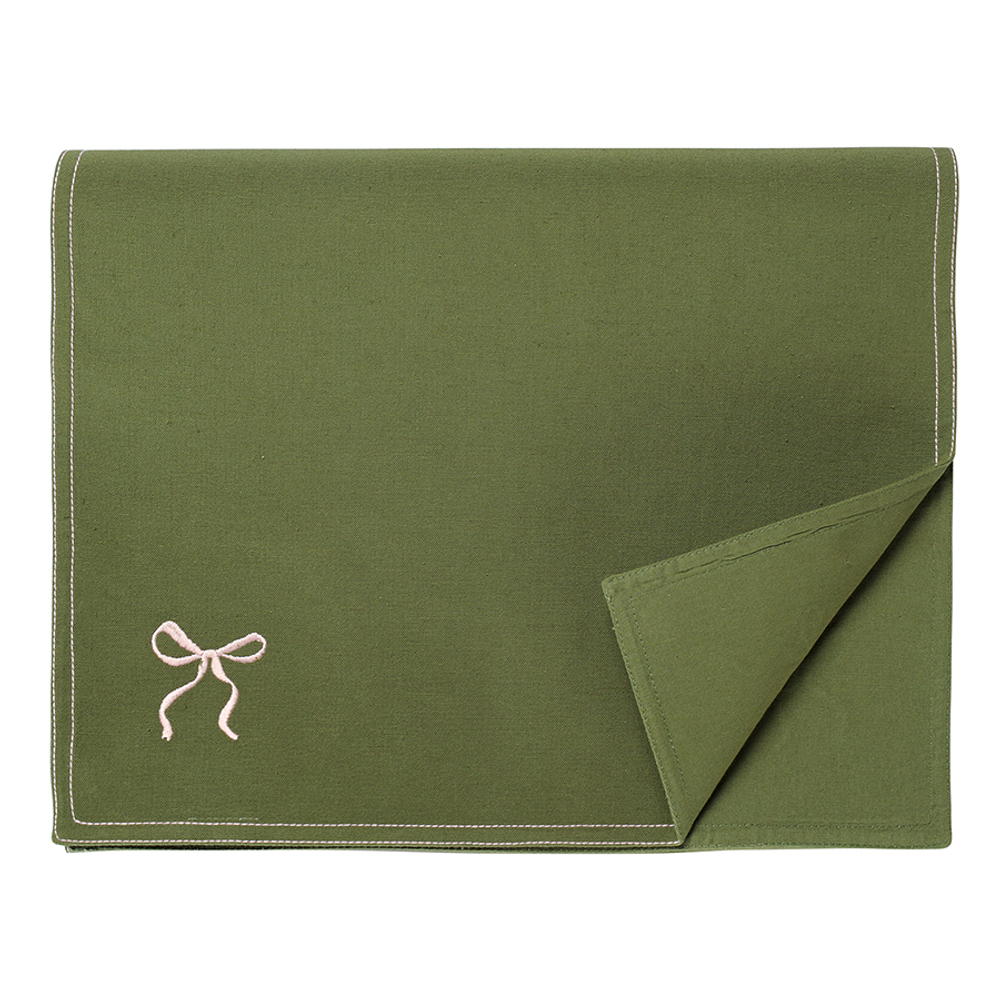 Дорожка на стол fancy bows оливкового цвета из коллекции essential, 45x150 см