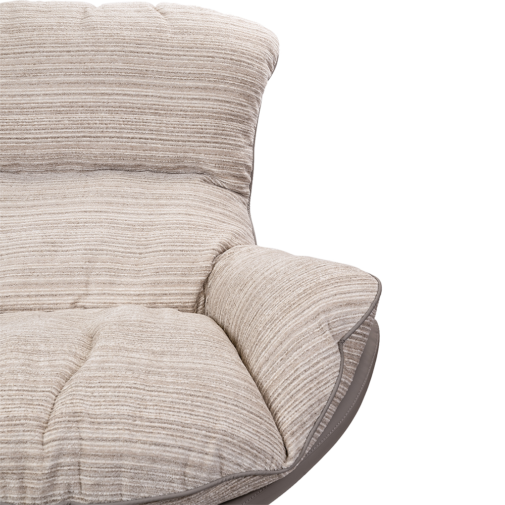 Кресло HUG серый в полоску, экокожа, шенилл