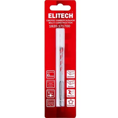 Сверло ELITECH Multi Construction 6мм   1820.171700