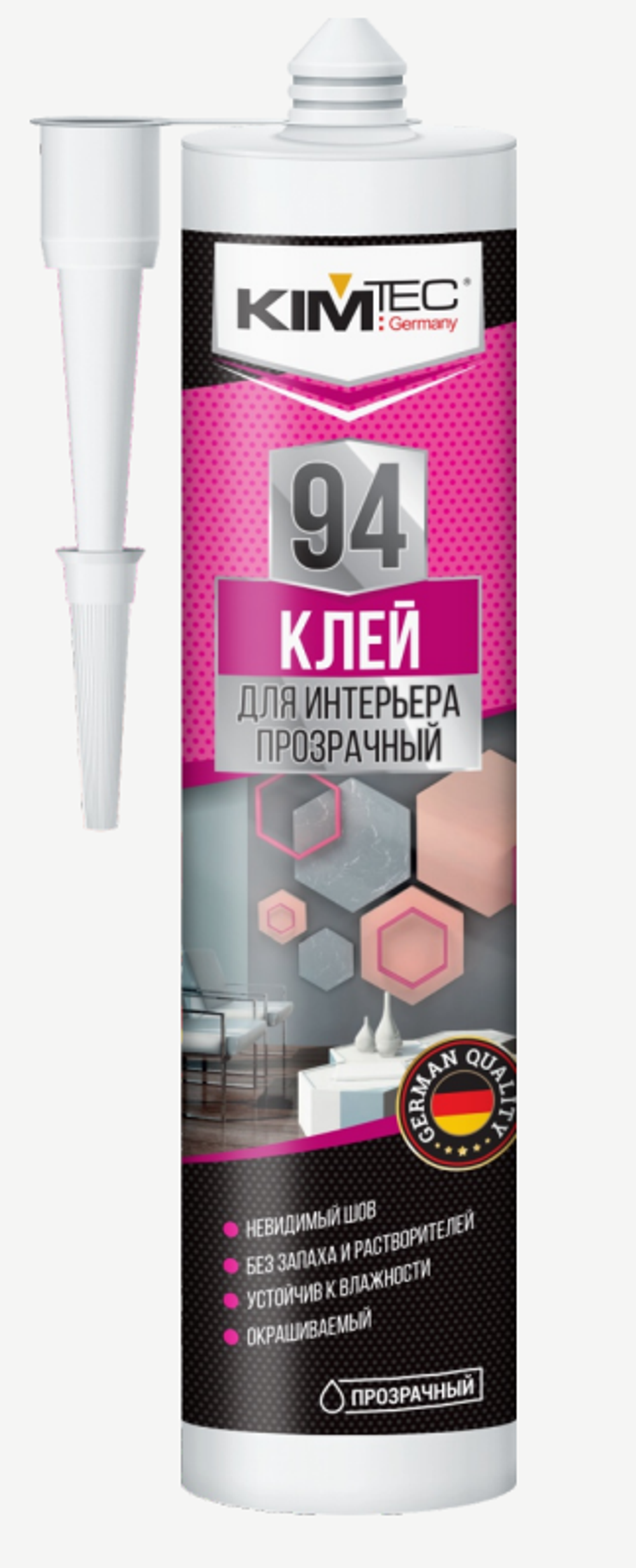 Клей вместо гвоздей KIM TEC 94, универсальный экологический (280мл/12шт)