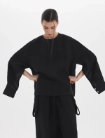 Блузка из конопли, черный