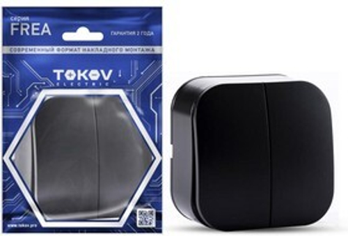 Выключатель 2-кл. ОП 10А IP20 250В АБС-пластик карбон