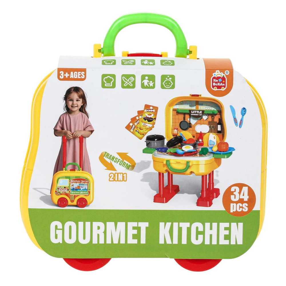 Игровой модуль "Кухня" 34 предм. чемод.на колесах BX55