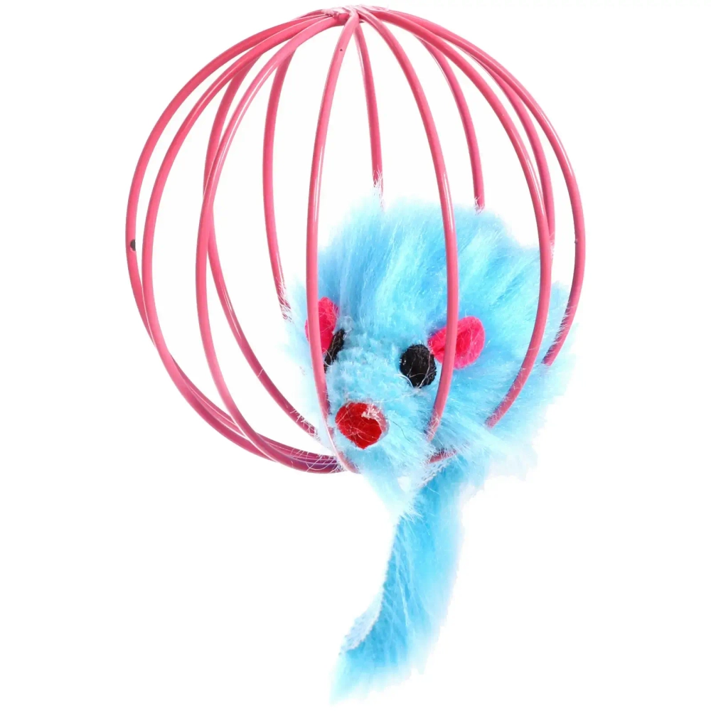 Игрушка - мячик для кошек «ИГРУЛИК», мышка, цвет розовый / голубой, d - 6см