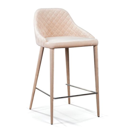 Стул полубарный Douglas, бархат бежевый