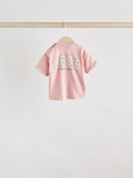 Футболка и шорты в комплекте для малышей Next AG4-644, 3 шт., Розовый, Салатовый