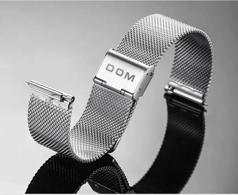 Часы наручные кварцевые DOM на металлическом ремешке, черный W8690-01