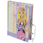 Блокнот МАЛЫЙ ФОРМАТ (120х160 мм) А6, 56 л., твердый переплет, металлический замок, блестки, фоторамка, линия, BRAUBERG, "Девчонка", 123559