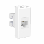 Телефонная розетка RJ-12 без шторки модульная, "Avanti", "Белое облако", 1 модуль