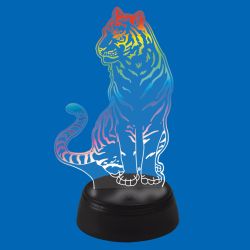 ULI-M507 RGB-3AA TIGER-BLACK Светильник декоративный с эффектом 3D Тигр. на батарейках 3AA не в-к. 1 светодиод. RGB свет. TM Uniel