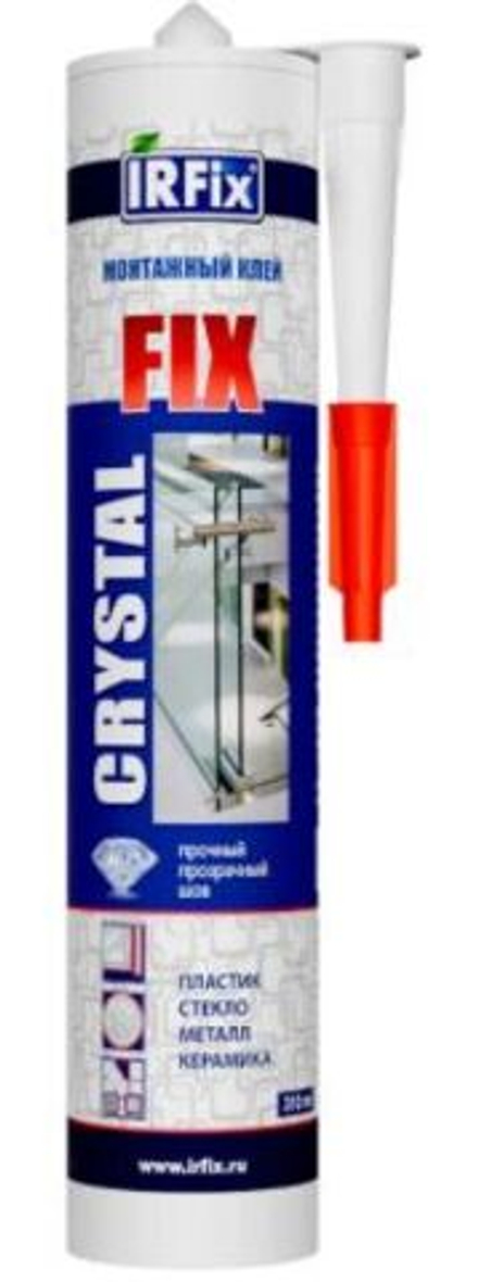 Клей вместо гвоздей "IRFIX" CRYSTAL FIX каучуковый 310мл Прозрачный (12шт/кор) 20008