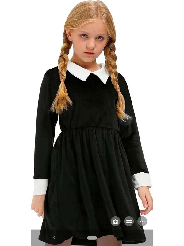 платье из сериала wednesday addams на Хэллоуин