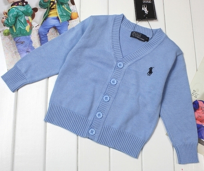 Кардиган детский однотонный с вышивкой всадника