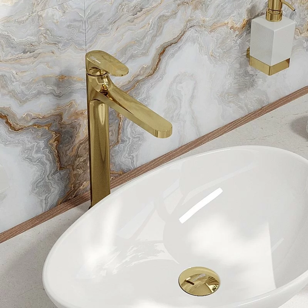 Смеситель для раковины WasserKRAFT Neckar 2103H золото