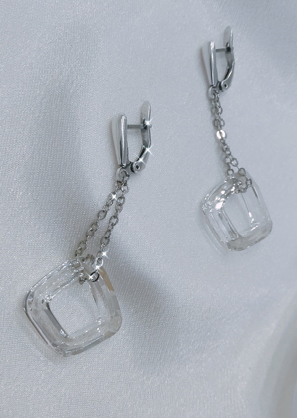 "Кохаб" серьги в серебряном покрытии из коллекции "Астрономия" от Jenavi  с английским замком