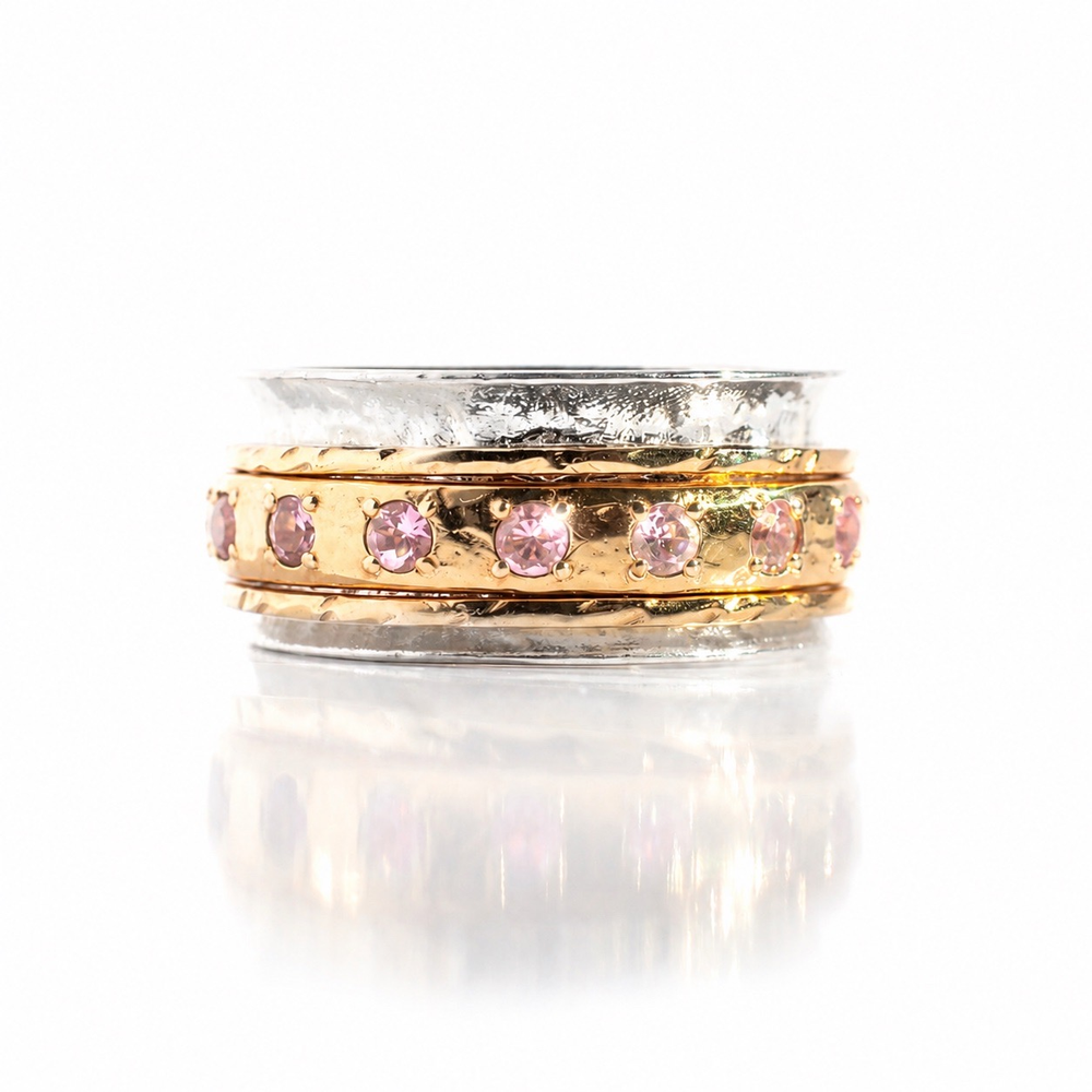 Кольцо — медитация Muse Pink Topaz & Gold