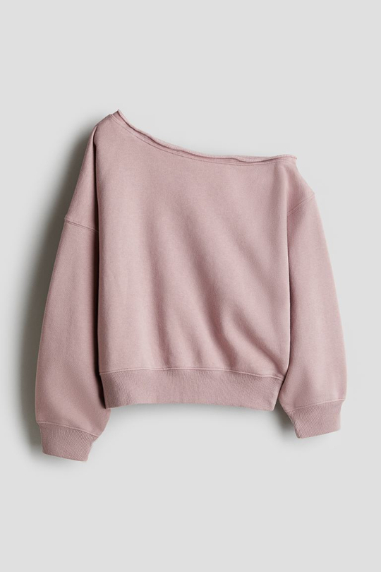H&M Асимметричная толстовка, пыльно-розовый