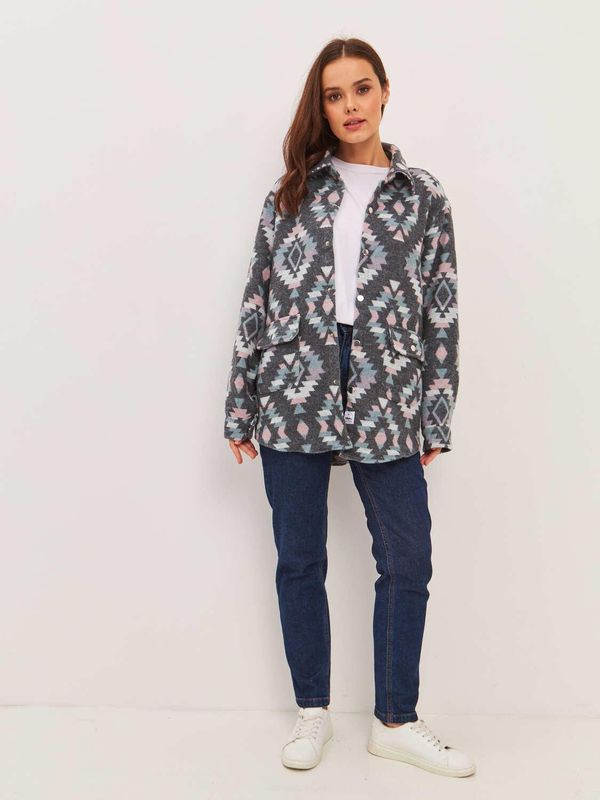 Рубашка Этно розово-голубая - фото 3