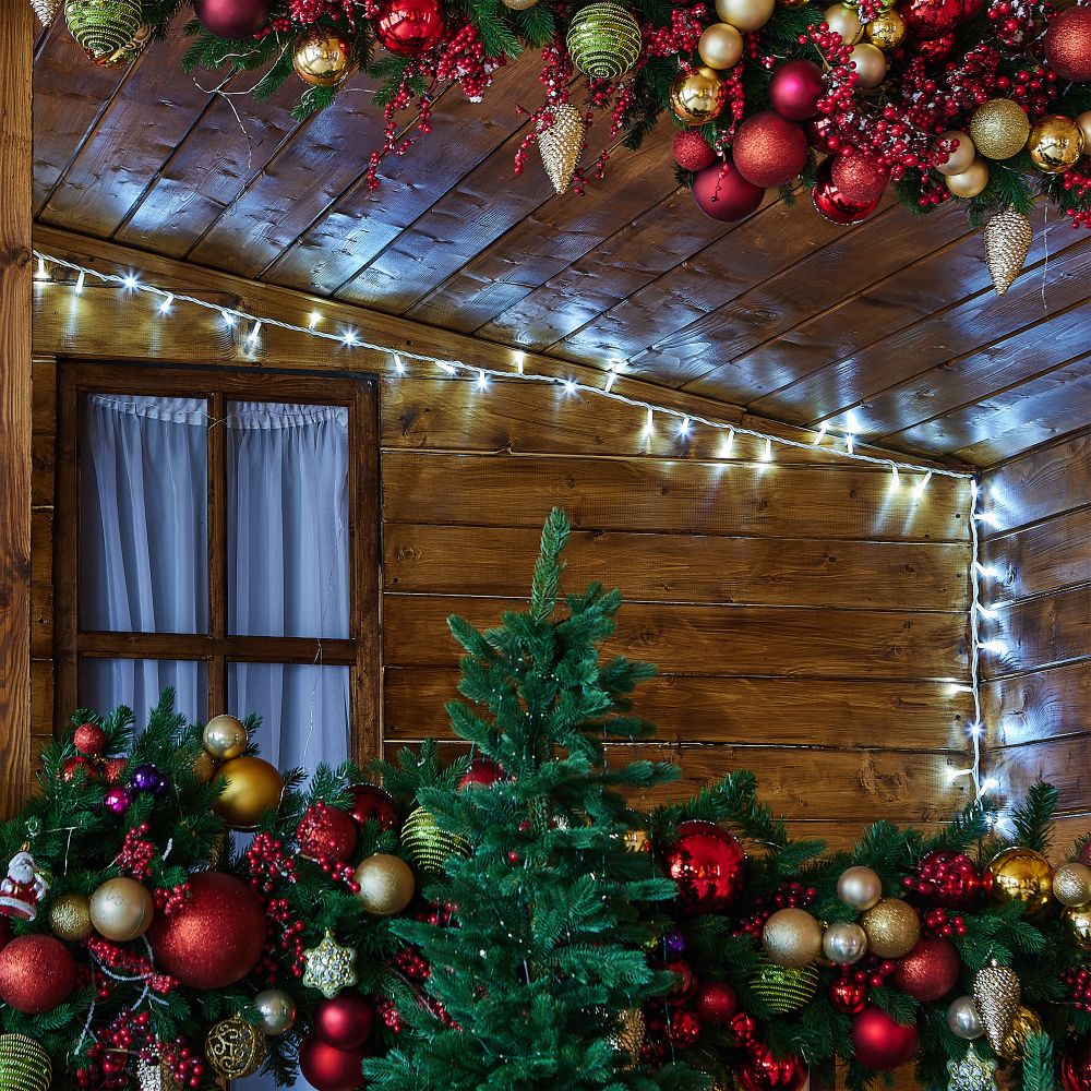 ULD-F90PRO S10M-100-TWK WH Гирлянда светодиодная. 10м. без вилки. С эффектом мерцания. Соединяемая. 100 светодиодов. Белый свет 6000K. IP67. Провод белый. ТМ Uniel