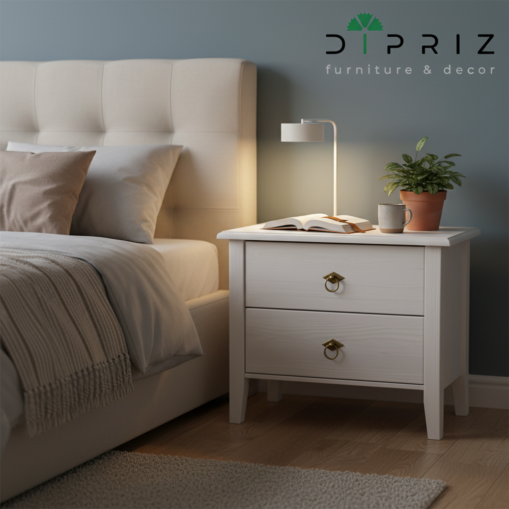 Прикроватная тумба «Боцен» с 2 ящиками из массива сосны | Диприз