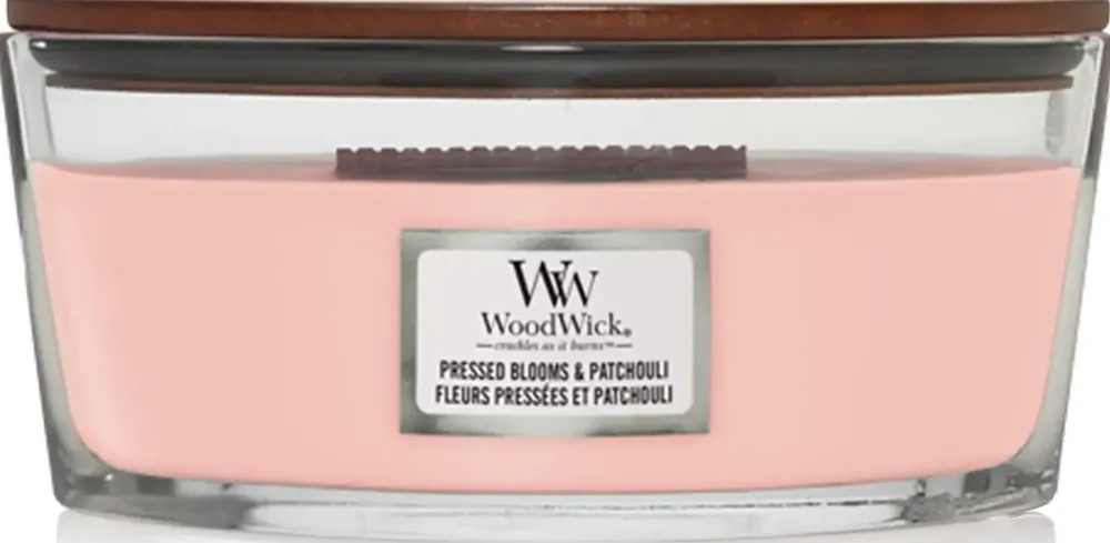 WOODWICK ELLIPSE PRESSED BLOOMS &amp; PATCHOULI CANDLE 453 GR