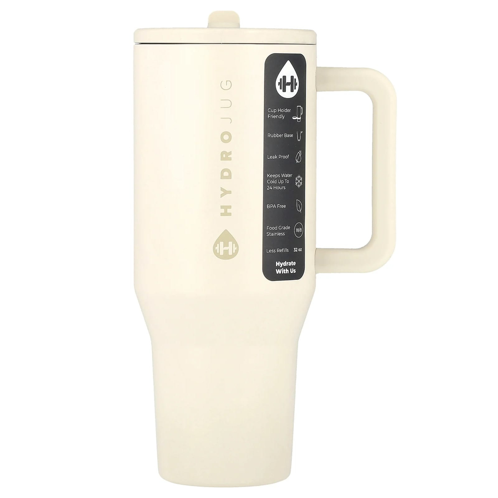 HydroJug, Traveler Tumbler, крем, 32 унции