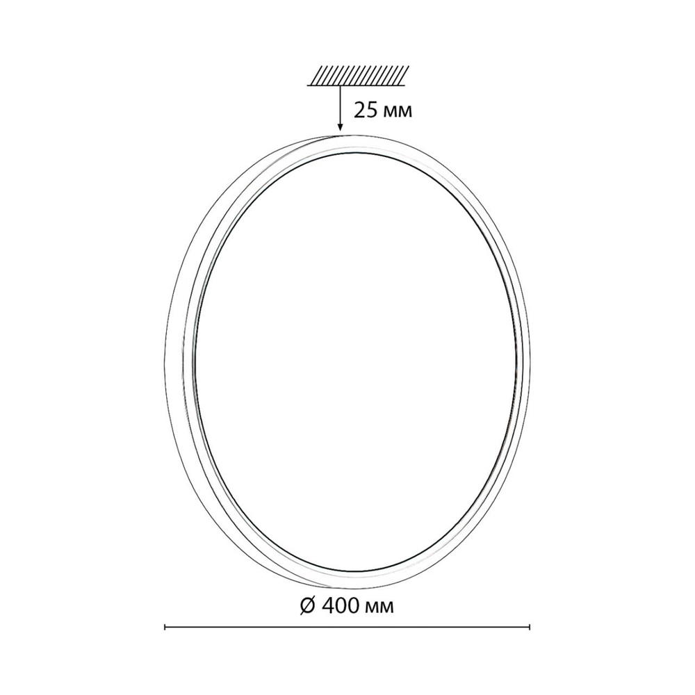 7661/32L MITRA LED SN 555 Светильник пластик/белый LED 32Вт 3000/4000K D400 IP40 OMEGA WHITE