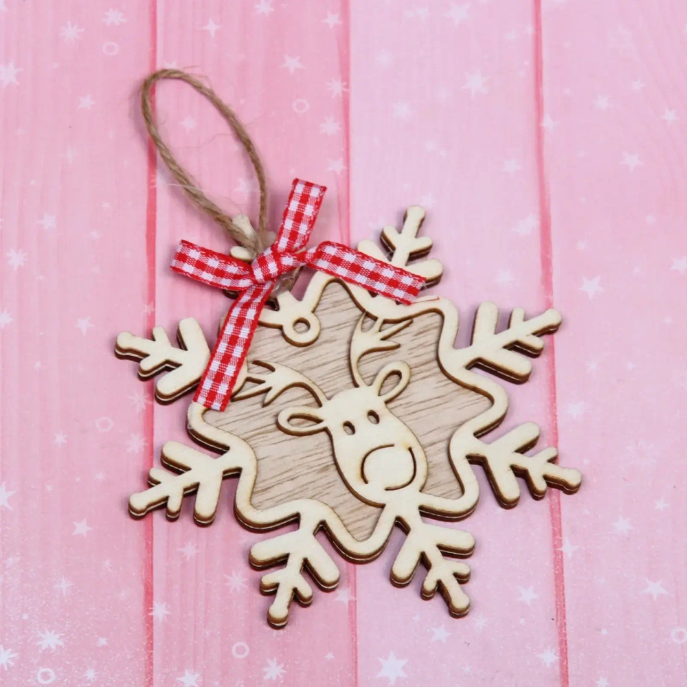 Подвеска «Снежинка - Олень» 11*11 см