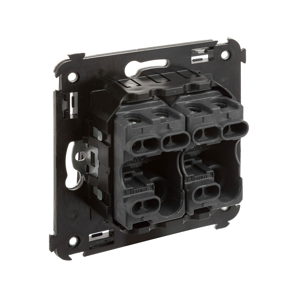 Кнопка двухклавишная в стену, "Avanti", "Черный квадрат"