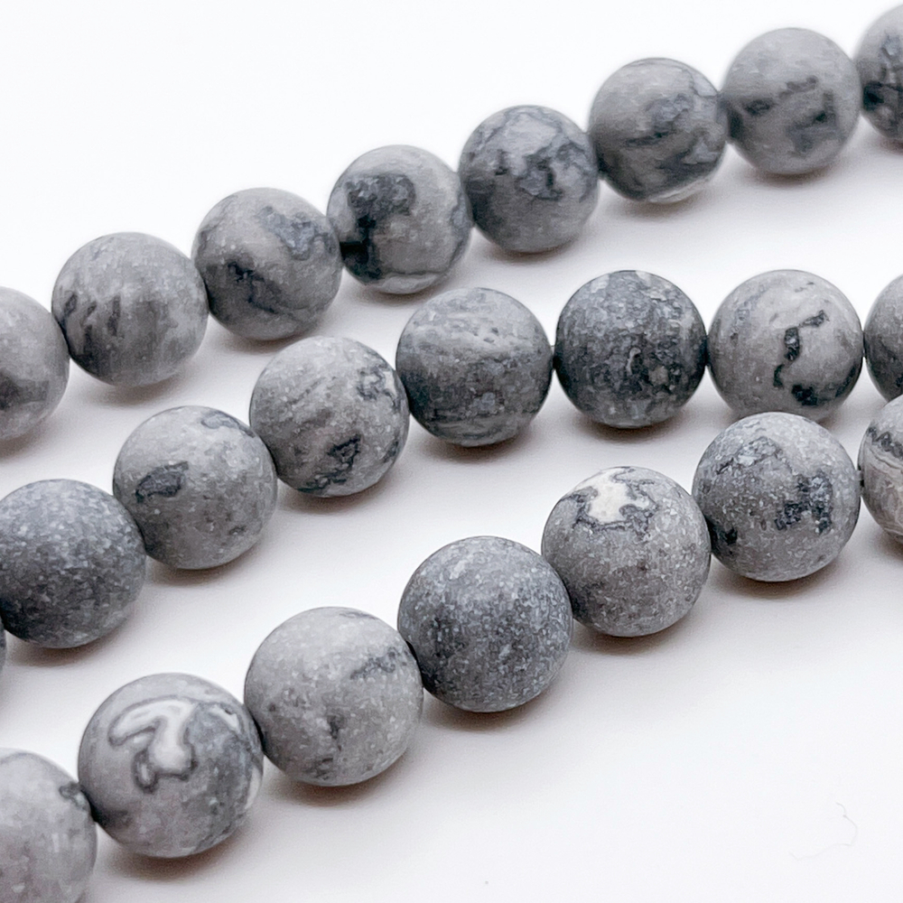 Доломит матовый бусины, диаметр 10-10,3 мм, цена за 18-19 шт (1/2 нити)