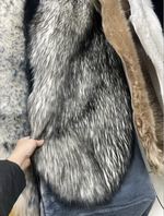 Меховая накидка на сидение, искусственный мех, длинный ворс, серая, (1 шт,.) Оптом