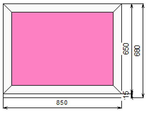 Пластиковое окно 650 х 850 ТермА Эко с глухой створкой